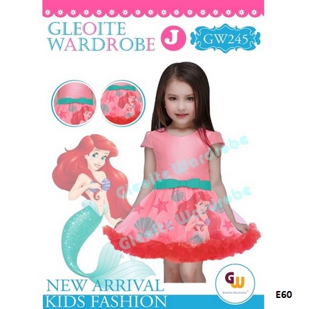 dress putri duyung kartun anak